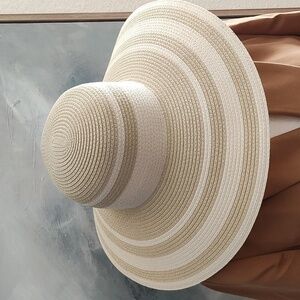 New J.Crew Striped Straw Hat